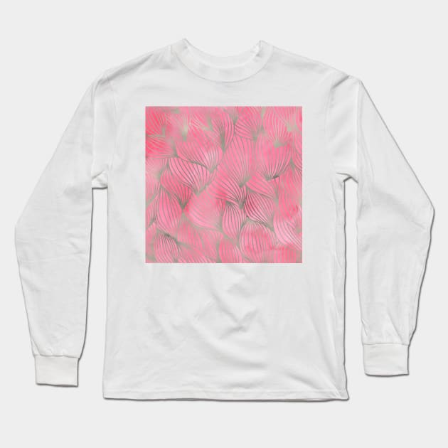 Pretty Pink Petal Print Long Sleeve T-Shirt by HuhWhatHeyWhoDat